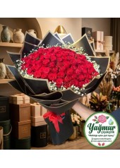 Sonsuz Aşk - 100 Kırmızı Gül Dev VIP Buket